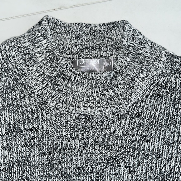 COTTON MARLED SWEATER HI-LOW MEDIUM - Picture 2 of 4